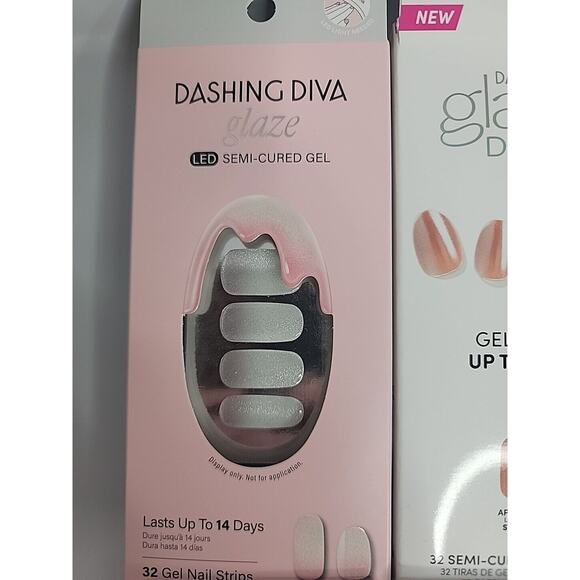 Lot of 6 DASHING DIVA GLAZE 34 Semi-Cured Gel Nail Strips And LED Lamp - Picture 6 of 10